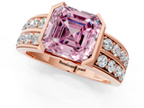 Rose gold Fancy Pink Asscher  Brilliant Diamond Channel Set Wide Band Ring with Bezel Setting_1