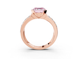 Rose gold Fancy Pink Asscher  Brilliant Diamond Channel Set Wide Band Ring with Bezel Setting_3