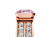 Rose gold Fancy Pink Asscher  Brilliant Diamond Channel Set Wide Band Ring with Bezel Setting_5