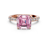 Rose gold Fancy Pink Asscher  Brilliant Pavé Band Solitaire with Four-Prong Setting_52