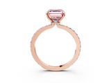 Rose gold Fancy Pink Asscher  Brilliant Pavé Band Solitaire with Four-Prong Setting_55