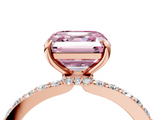 Rose gold Fancy Pink Asscher  Brilliant Pavé Band Solitaire with Four-Prong Setting_56