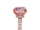 Rose gold Fancy Pink Asscher  Brilliant Pavé Band Solitaire with Four-Prong Setting_57