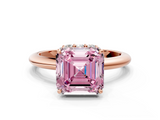 Rose gold Fancy Pink Asscher  Brilliant Solitaire Engagement Ring with Six-Prong Setting and Classic Band_18
