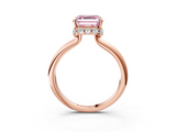Rose gold Fancy Pink Asscher  Brilliant Solitaire Engagement Ring with Six-Prong Setting and Classic Band_21