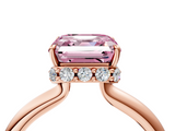 Rose gold Fancy Pink Asscher  Brilliant Solitaire Engagement Ring with Six-Prong Setting and Classic Band_22
