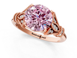 Rose gold Fancy Pink Asscher  Brilliant Solitaire with Pave Band and Four-Prong Setting_1