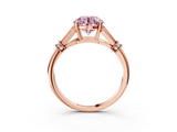 Rose gold Fancy Pink Asscher  Brilliant Solitaire with Pave Band and Four-Prong Setting_3