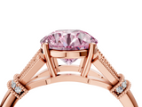 Rose gold Fancy Pink Asscher  Brilliant Solitaire with Pave Band and Four-Prong Setting_4