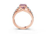Rose gold Fancy Pink Asscher Cut Brilliant Diamond Pavé Band with Six-Prong Setting_15