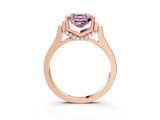 Rose gold Fancy Pink Asscher Cut Brilliant Solitaire Diamond Ring with Channel Set Band and Bar Prong Setting_3