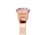 Rose gold Fancy Pink Asscher Cut Brilliant Solitaire Diamond Ring with Channel Set Band and Bar Prong Setting_5