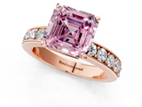 Rose gold Fancy Pink Asscher  Cut Channel Set Diamond Engagement Ring with Four-Prong Setting_1