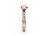 Rose gold Fancy Pink Asscher  Cut Channel Set Diamond Engagement Ring with Four-Prong Setting_2