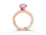 Rose gold Fancy Pink Asscher  Cut Channel Set Diamond Engagement Ring with Four-Prong Setting_3
