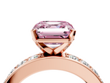 Rose gold Fancy Pink Asscher  Cut Channel Set Diamond Engagement Ring with Four-Prong Setting_4