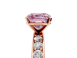 Rose gold Fancy Pink Asscher  Cut Channel Set Diamond Engagement Ring with Four-Prong Setting_5