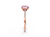 Rose gold Fancy Pink Asscher  Cut Channel Set Solitaire Engagement Ring with Four-Prong Setting_2