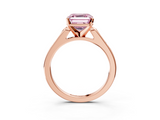 Rose gold Fancy Pink Asscher  Cut Channel Set Solitaire Engagement Ring with Four-Prong Setting_3
