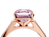 Rose gold Fancy Pink Asscher  Cut Channel Set Solitaire Engagement Ring with Four-Prong Setting_4