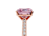 Rose gold Fancy Pink Asscher  Cut Channel Set Solitaire Engagement Ring with Four-Prong Setting_5