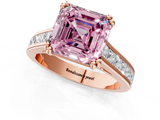 Rose gold Fancy Pink Asscher  Cut Channel Set Solitaire Engagement Ring with Prong Setting_1
