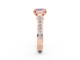 Rose gold Fancy Pink Asscher  Cut Channel Set Solitaire Engagement Ring with Prong Setting_2