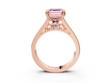 Rose gold Fancy Pink Asscher  Cut Channel Set Solitaire Engagement Ring with Prong Setting_3