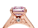 Rose gold Fancy Pink Asscher  Cut Channel Set Solitaire Engagement Ring with Prong Setting_4