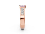 Rose gold Fancy Pink Asscher Cut Cut Channel Set Solitaire Ring with Four-Prong Setting_2