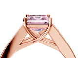 Rose gold Fancy Pink Asscher Cut Cut Channel Set Solitaire Ring with Four-Prong Setting_4