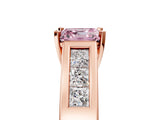 Rose gold Fancy Pink Asscher Cut Cut Channel Set Solitaire Ring with Four-Prong Setting_5