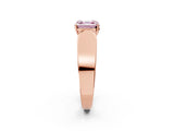 Rose gold Fancy Pink Asscher Cut Cut Diamond Channel Set Solitaire Ring with Four-Prong Setting_2