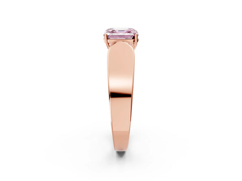 Rose gold Fancy Pink Asscher Cut Cut Diamond Channel Set Solitaire Ring with Four-Prong Setting_2