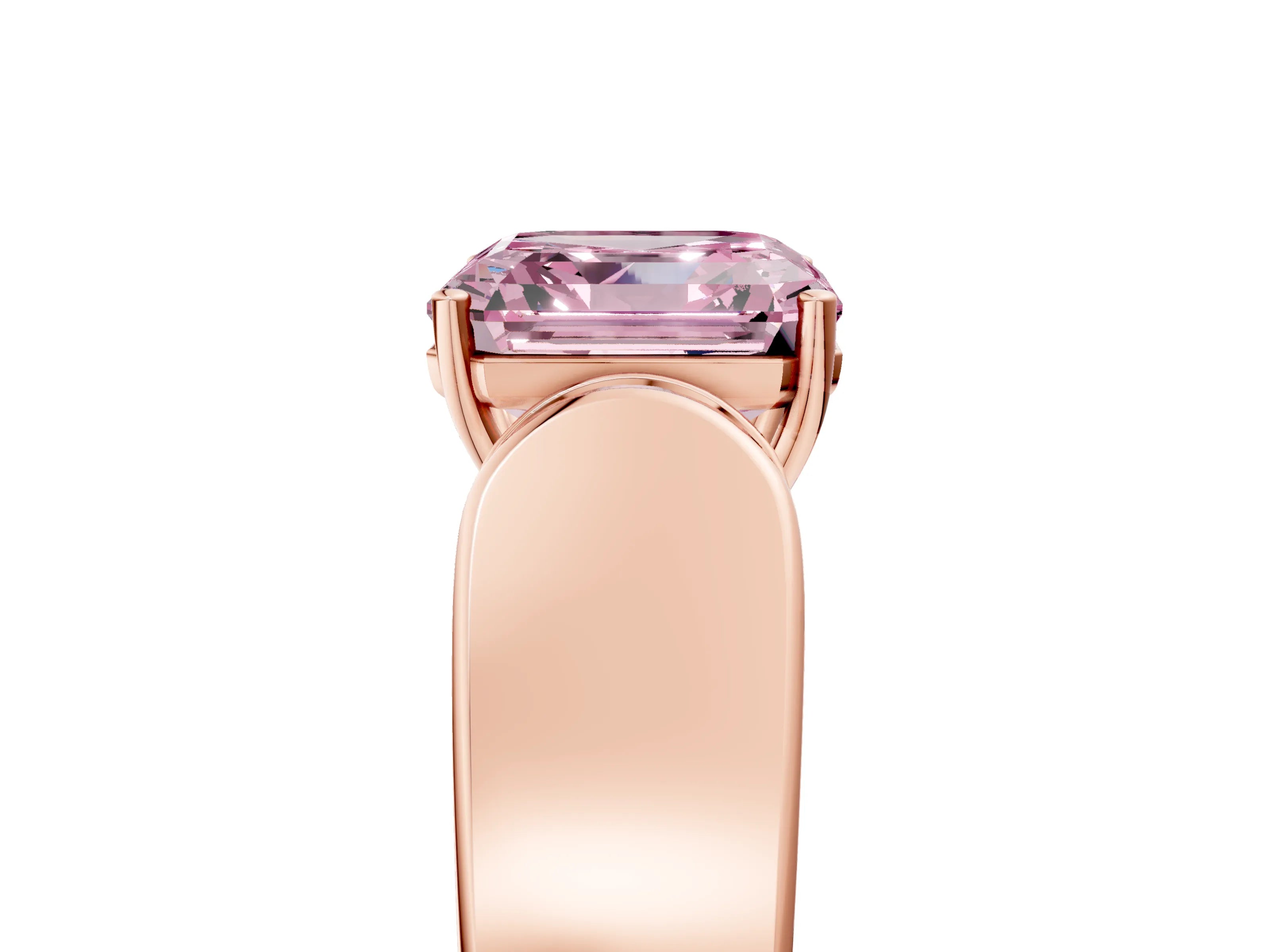 Rose gold Fancy Pink Asscher Cut Cut Diamond Channel Set Solitaire Ring with Four-Prong Setting_5