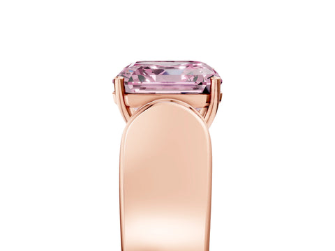 Rose gold Fancy Pink Asscher Cut Cut Diamond Channel Set Solitaire Ring with Four-Prong Setting_5