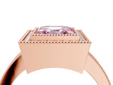Rose gold Fancy Pink Asscher Cut-Cut Diamond Halo Engagement Ring with Pave Band and Prong Setting_4