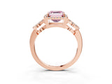 Rose gold Fancy Pink Asscher Cut Cut Halo Diamond Infinity Band with Four-Prong Setting_3