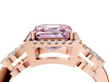 Rose gold Fancy Pink Asscher Cut Cut Halo Diamond Infinity Band with Four-Prong Setting_4