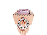 Rose gold Fancy Pink Asscher Cut Cut Halo Diamond Infinity Band with Four-Prong Setting_5