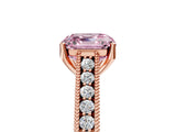Rose gold Fancy Pink Asscher Cut Cut Pave Band Milgrain Solitaire Ring_5