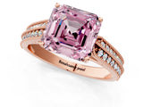 Rose gold Fancy Pink Asscher Cut Cut Pave Split Shank Engagement Ring with Four-Prong Setting_1