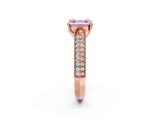 Rose gold Fancy Pink Asscher Cut Cut Pave Split Shank Engagement Ring with Four-Prong Setting_2
