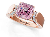 Rose gold Fancy Pink Asscher Cut Diamond Channel Set Solitaire Ring with Four-Prong Setting_13