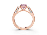 Rose gold Fancy Pink Asscher Cut Diamond Channel Set Solitaire Ring with Four-Prong Setting_15