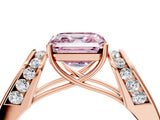 Rose gold Fancy Pink Asscher Cut Diamond Channel Set Solitaire Ring with Four-Prong Setting_28