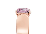 Rose gold Fancy Pink Asscher Cut Diamond Channel Set Solitaire Ring with Four-Prong Setting_29