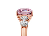 Rose gold Fancy Pink Asscher  Cut Diamond Five-Stone Prong Set White Gold Ring_34