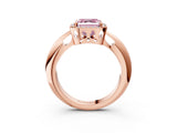 Rose gold Fancy Pink Asscher  Cut Diamond Halo Engagement Ring with Split Shank and Four-Prong Setting_49