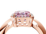 Rose gold Fancy Pink Asscher  Cut Diamond Halo Engagement Ring with Split Shank and Four-Prong Setting_50